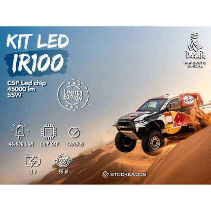 Kit Luces Led Ir100 Dakar H1 H4 H7 H11 9005 9006 45000lm 55w