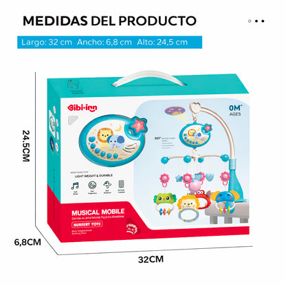 Móvil Bebé Musical Y Proyector De Luces 360 Cuna Celeste
