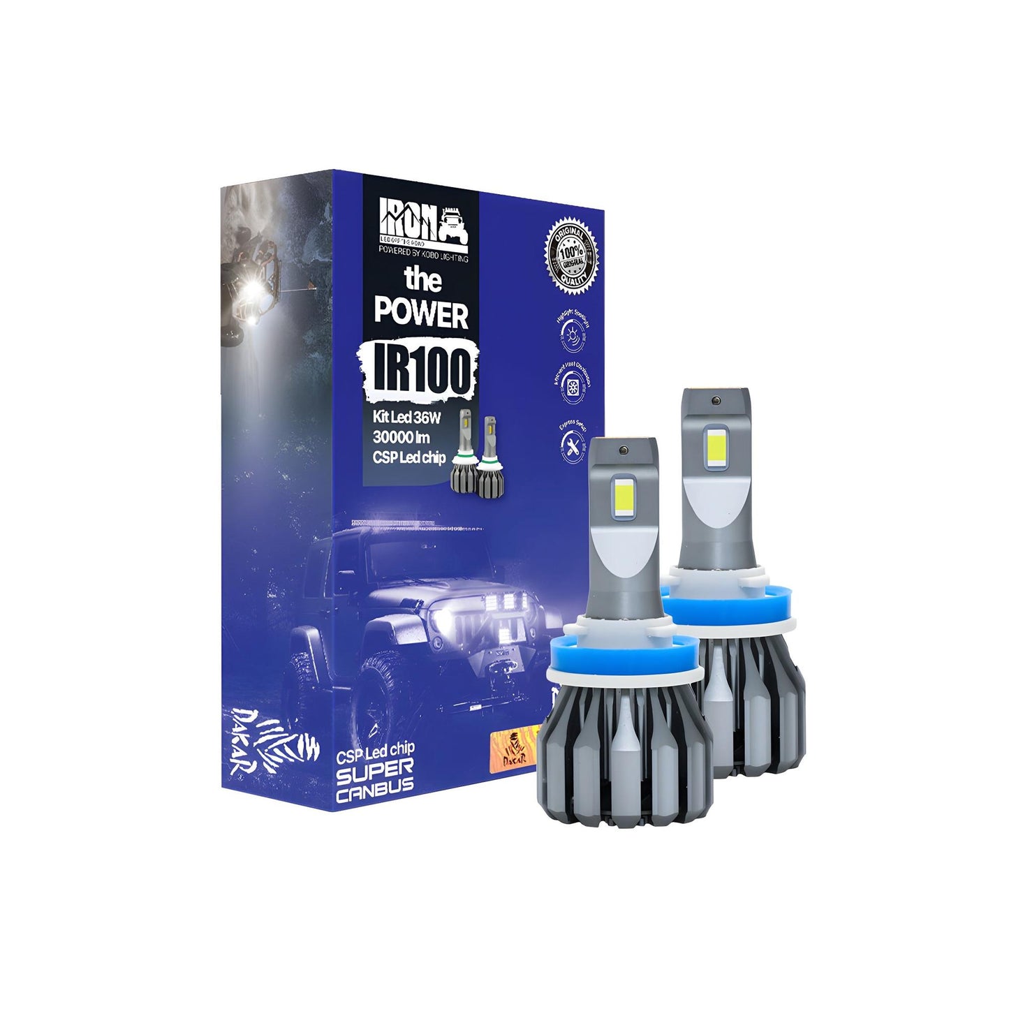 Kit Luces Led Ir100 Dakar H1 H4 H7 H11 9005 9006 30000lm 36w