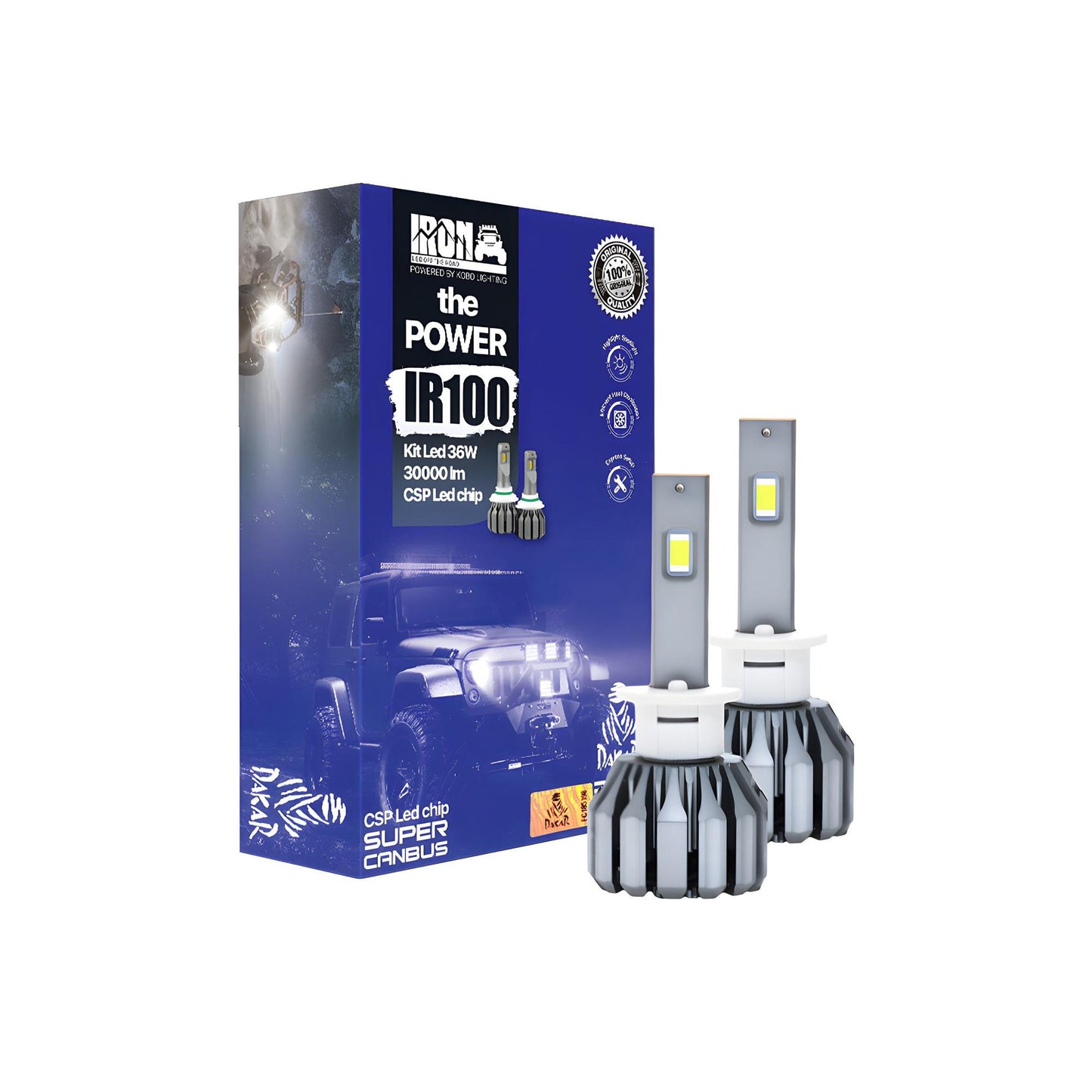 Kit Luces Led Ir100 Dakar H1 H4 H7 H11 9005 9006 30000lm 36w