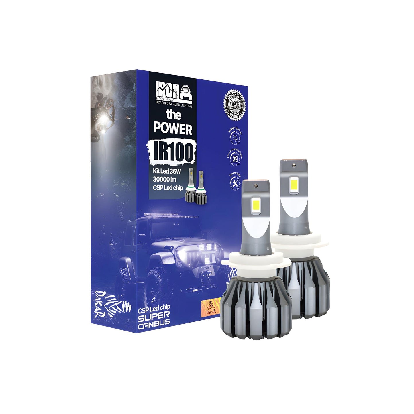 Kit Luces Led Ir100 Dakar H1 H4 H7 H11 9005 9006 30000lm 36w