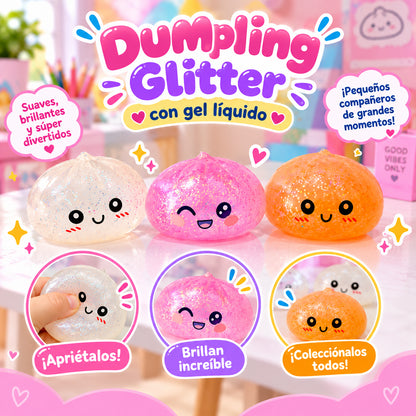 Squishy Dumpling Antiestres Glitter Liquido
