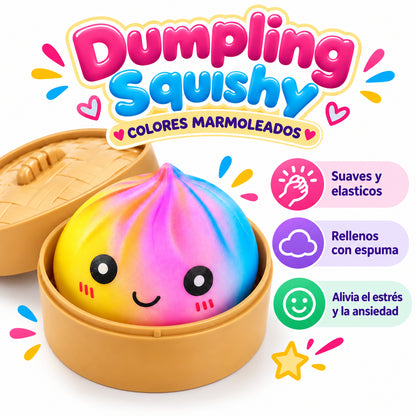 Squishy Dumpling Antiestrés de Espuma Marmoleado