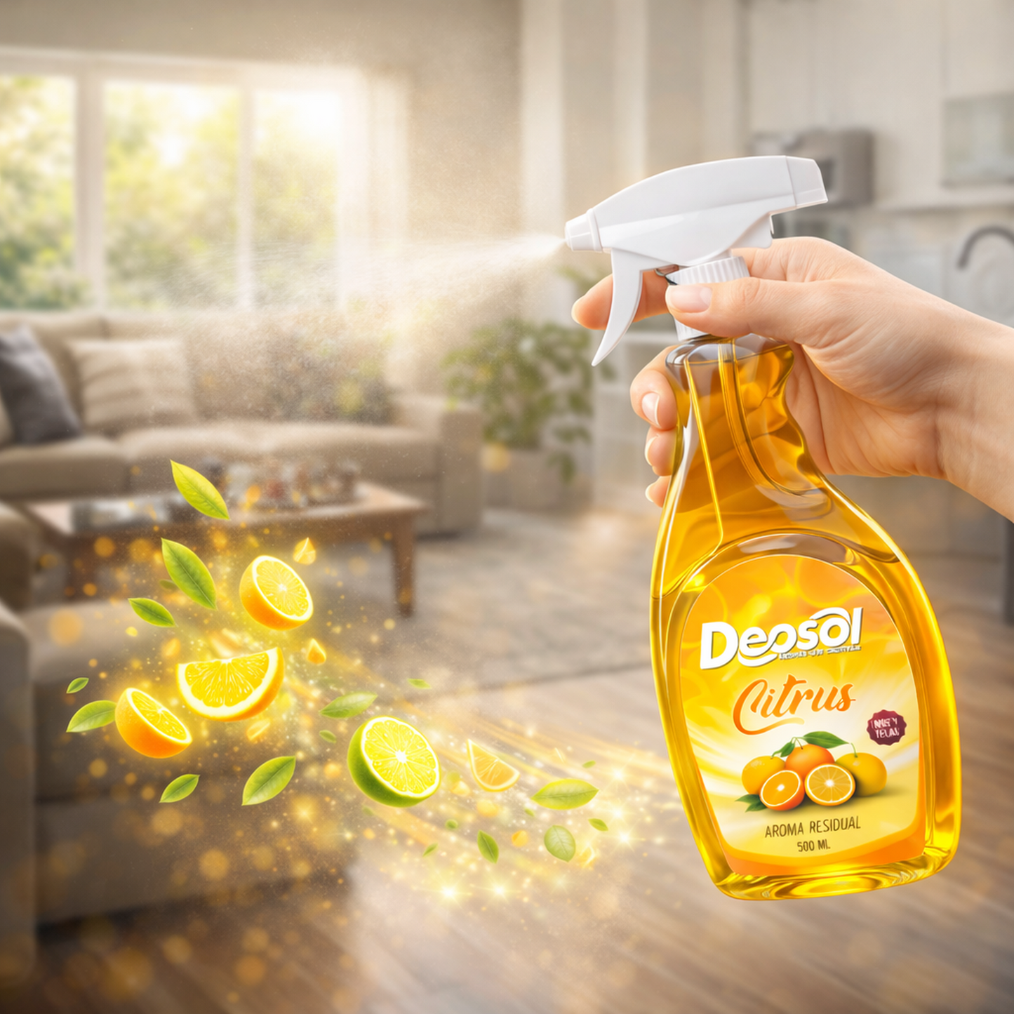 Aromatizante Ambiental Deosol Citrus 500ml Aire Y Tela