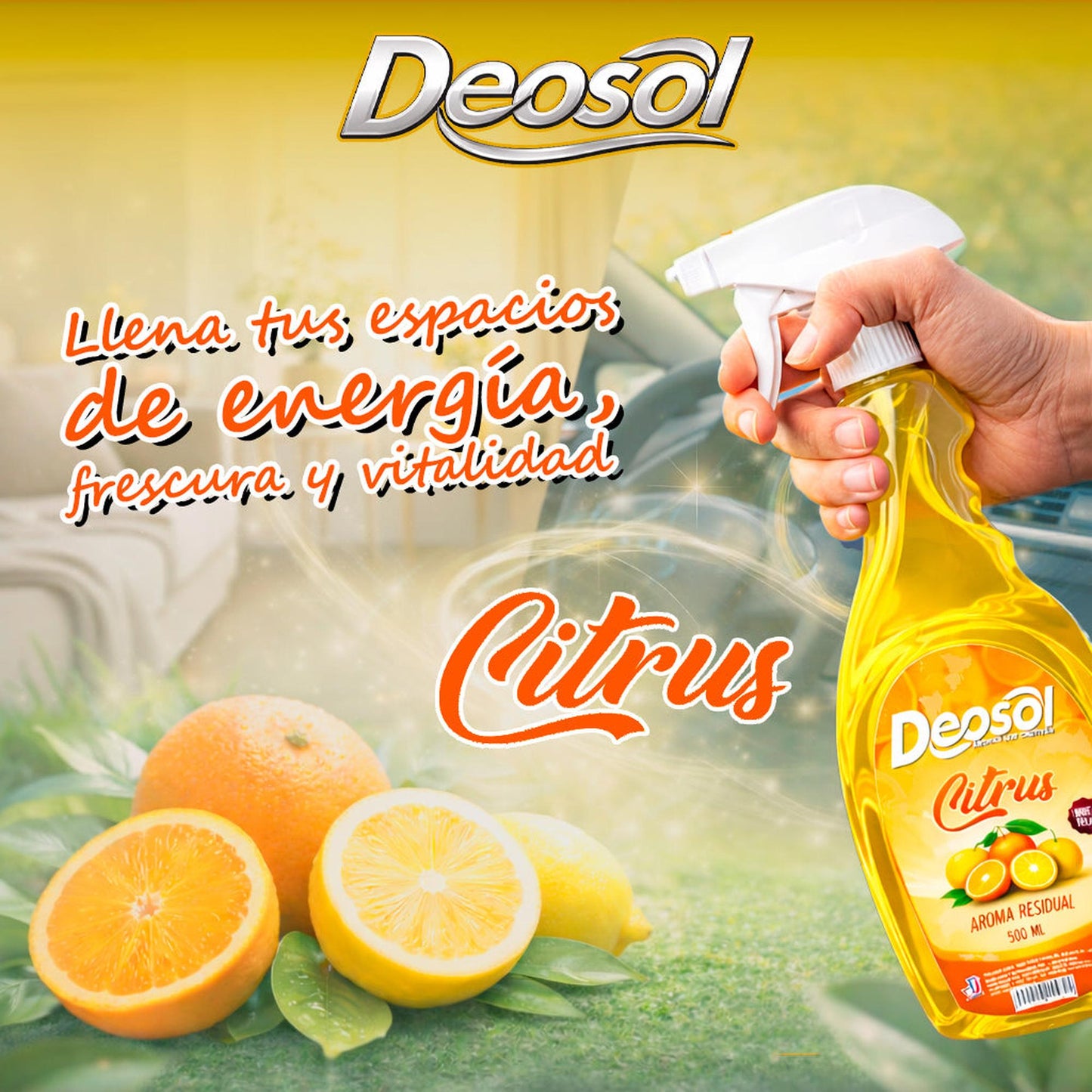 Aromatizante Ambiental Deosol Citrus 500ml Aire Y Tela