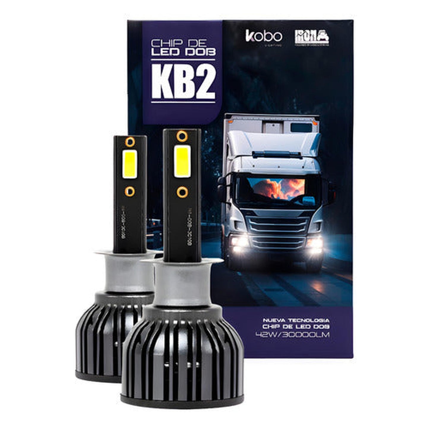 Kit Ampolletas Turbo Led Kb2 H1 H4 H7 H11 9005 9006 30.000lm 12v -24v