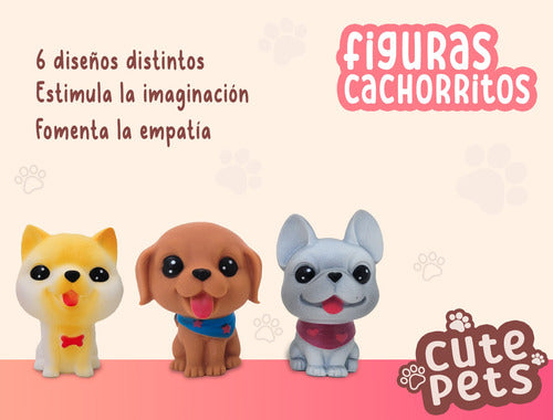 Pack 6 Figuras Mascotas Pets Perritos Juguete Para Niños