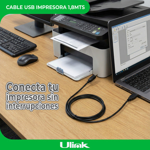 Cable Usb A-b Para Impresora 1,8 Metros Ulink