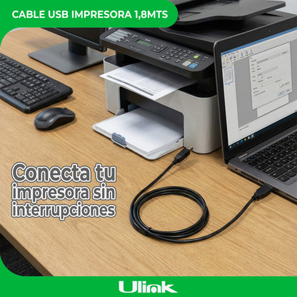 Cable Usb A-b Para Impresora 1,8 Metros Ulink