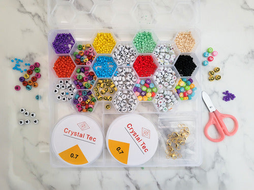 Juguete Set Para Hacer Pulseras Niñas Cuentas Mostacillas