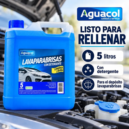 Liquido Limpiaparabrisas Con Detergente 5 Litros Aguacol