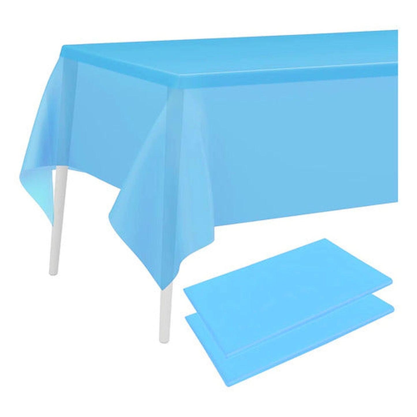 Mantel Plastico 137x274cm Color Celeste Para Cumpleaños