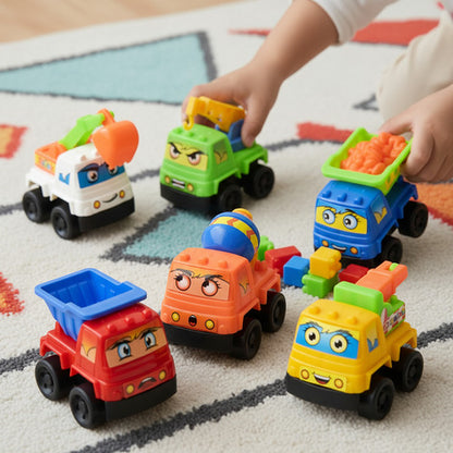 Set 6 Autitos de Construcción con Tracción Pull Back – Juguete Educativo Infantil
