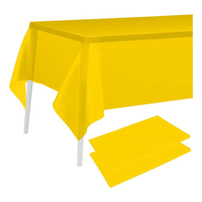 Mantel Plastico 137x274cm Color Amarillo Para Cumpleaños