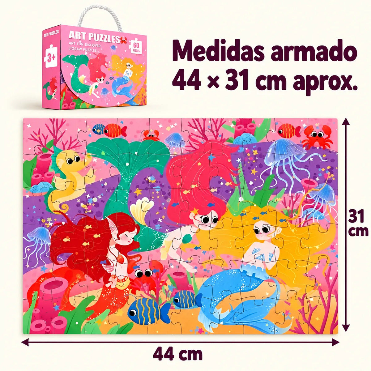 Puzzle Rompecabezas 60 Piezas Para Niños Sirenas