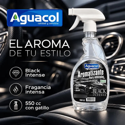Aromatizante Aguacol Black Intense 550cc para Auto y Ambientes