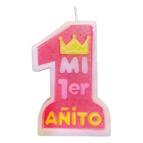 Vela Cumpleaños Mi 1er Añito Niña – Vela Número 1 para Torta