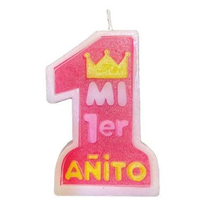 Vela Cumpleaños Mi 1er Añito Niña – Vela Número 1 para Torta