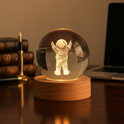 Lampara De Noche Led 3d Bola Cristal Diseños