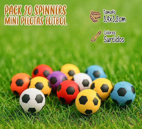 Pack 20 Spinner Pelotas De Fútbol Sorpresa De Cumpleaños