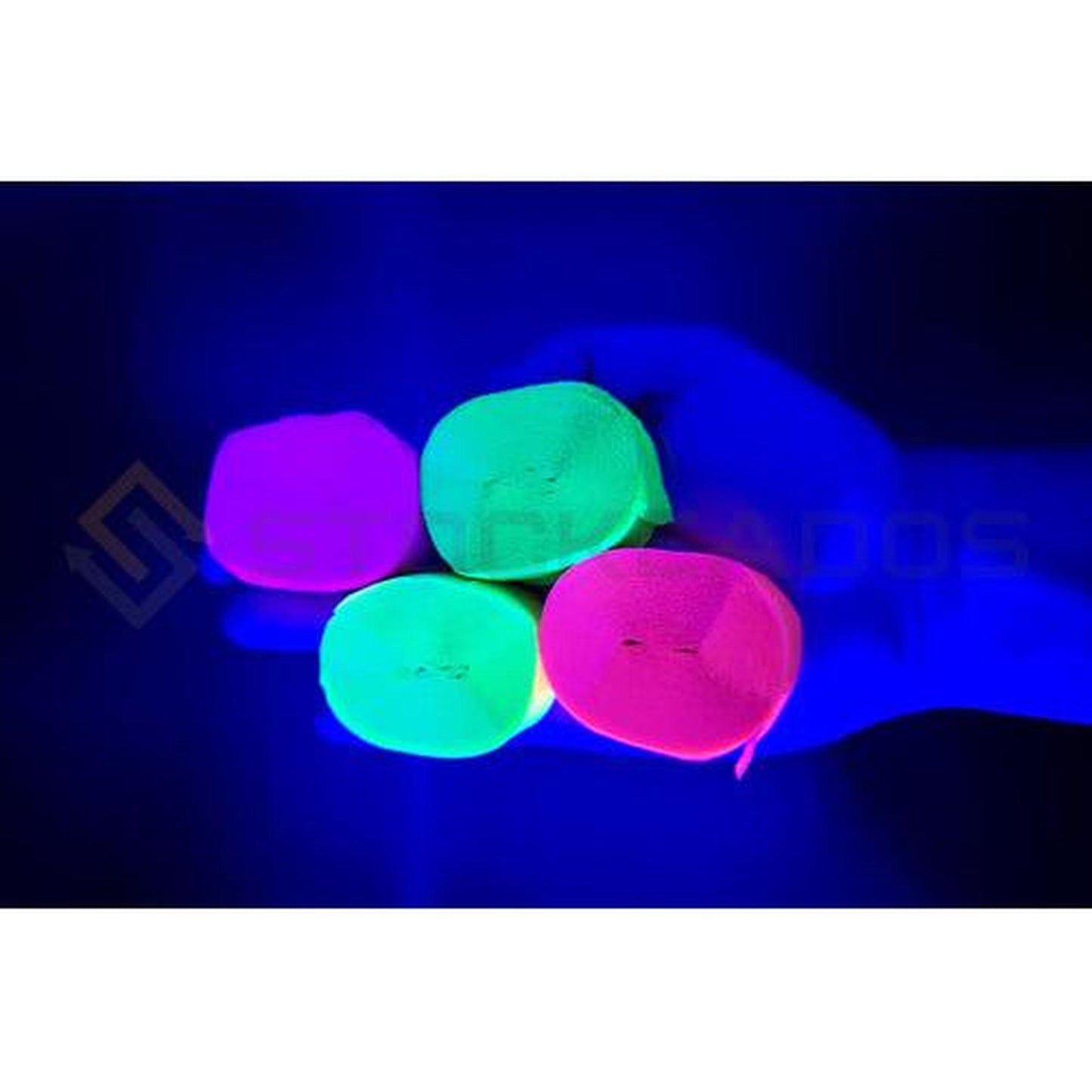 Pack 6 Festón Fluor 10mts Decoración Fiesta Uv Guinalda