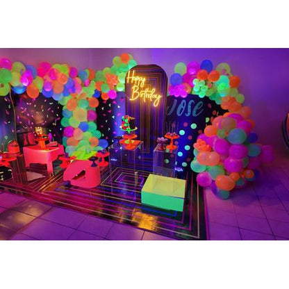 Pack 50 Globos Neón Para Fiestas Flúor Fluorescentes Uv