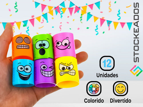 Pack 12 Resortes 3.5 Cm - Juguete Sorpresa Cumpleaños