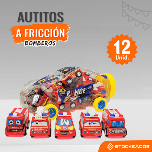 Pack 12 Autitos A Fricción - Juguete Sorpresa Cumpleaños