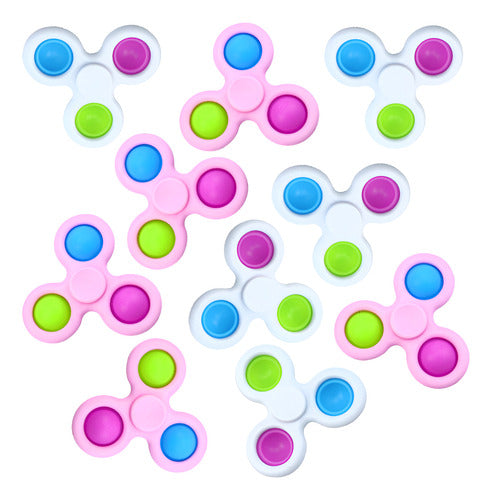 Pack 10 Spinner Pop It Antiestrés - Sorpresa Cumpleaños