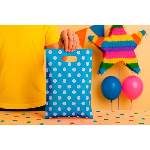 Pack 50 Bolsas Con Lunares Para Cumpleaños 20x30 Cm