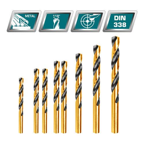 Kit Set Juego Brocas Para Metal 8 Piezas Total Tacsd0801