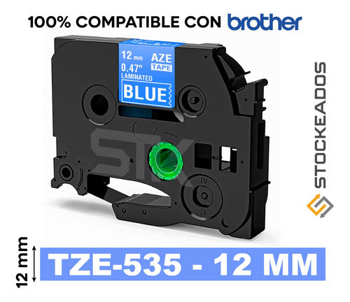 Cinta Tze-535 Brother Alternativa 12mmx8m Azul