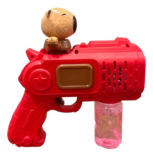 Pistola De Burbujas Roja Diseño Capibara Lanza Burbujas
