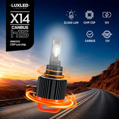 Kit Ampolletas Led X14 Canbus H15 48w Csp Led Chip H15