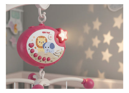 Móvil Bebé Musical Y Proyector De Luces 360 Para Cuna Rosado