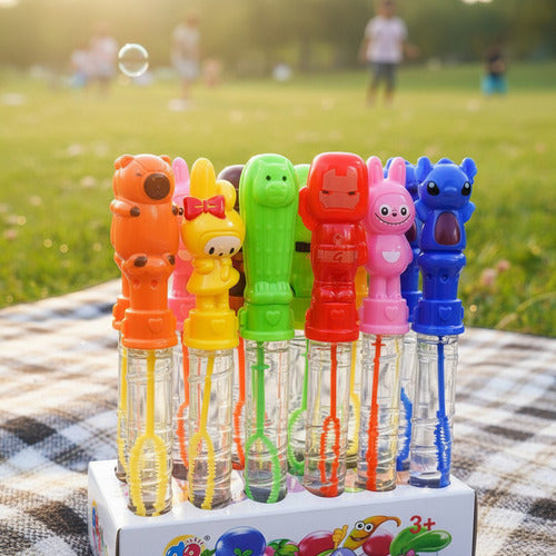 Pack 24 Burbujas Vara 25cm Para Niños Diseños Cumpleaños