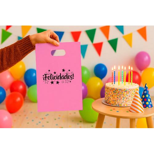 Pack 50 Bolsas De Cumpleaños Felicidades 20x30 Cm