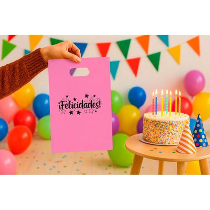 Pack 50 Bolsas De Cumpleaños Felicidades 20x30 Cm
