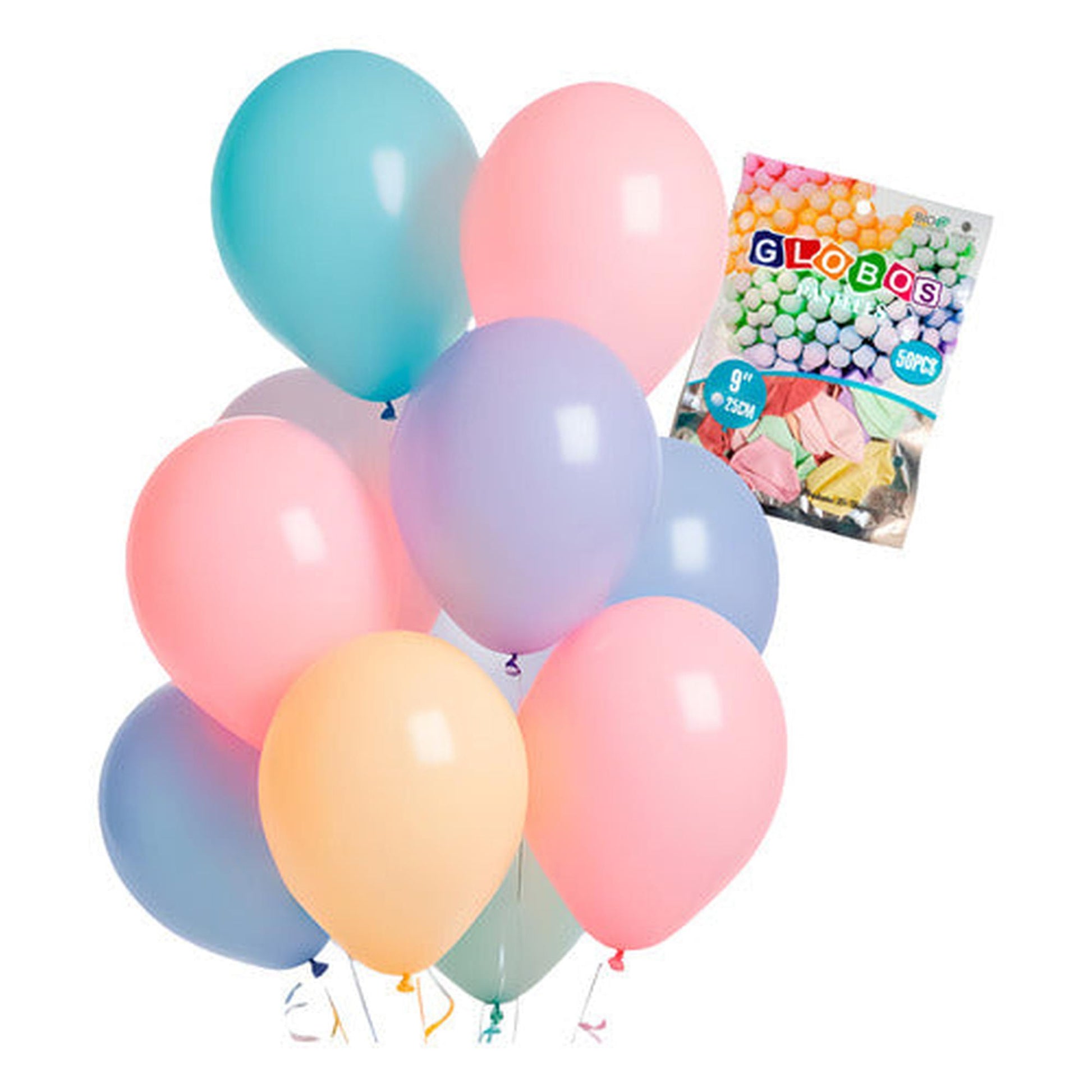 pack 50 globos latex colores pastel 25 cm decoracion cumpleaños baby shower
