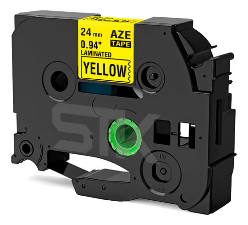 Cinta Amarilla Tze-651 Para Rotuladora Brother 24mm X 8m