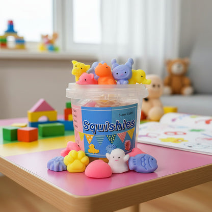 Pack 36 Unidades Squishys Balde Antiestres Juguete Surtidos