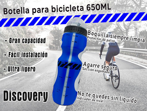 Botella Para Bicicleta 650ml + Soporte De Aluminio