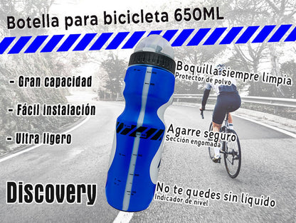 Botella Para Bicicleta 650ml + Soporte De Aluminio