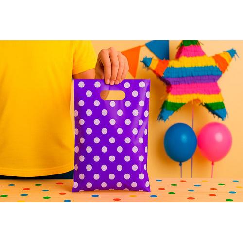 Pack 50 Bolsas Con Lunares Para Cumpleaños 20x30 Cm