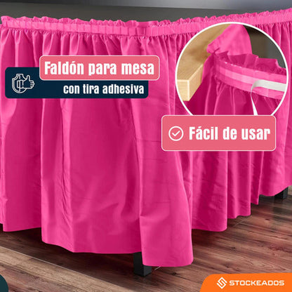 Faldon De Mesa Color Fucsia 74 X 426cm Decoración Fiestas