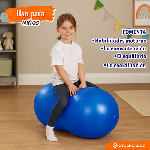 Balón Ovalado Pilates Yoga Tipo Maní 90x45cm Rehabilitación