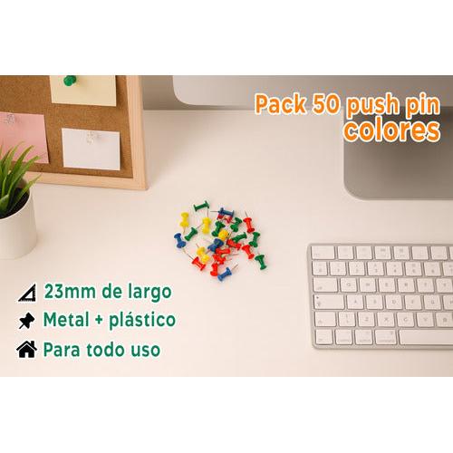 Pack 50 Chinchetas Chinches Colores Push Pin Pizarras Corcho