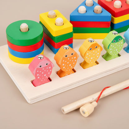 Juego De Pesca Magnético Y Encaje De Madera Montessori