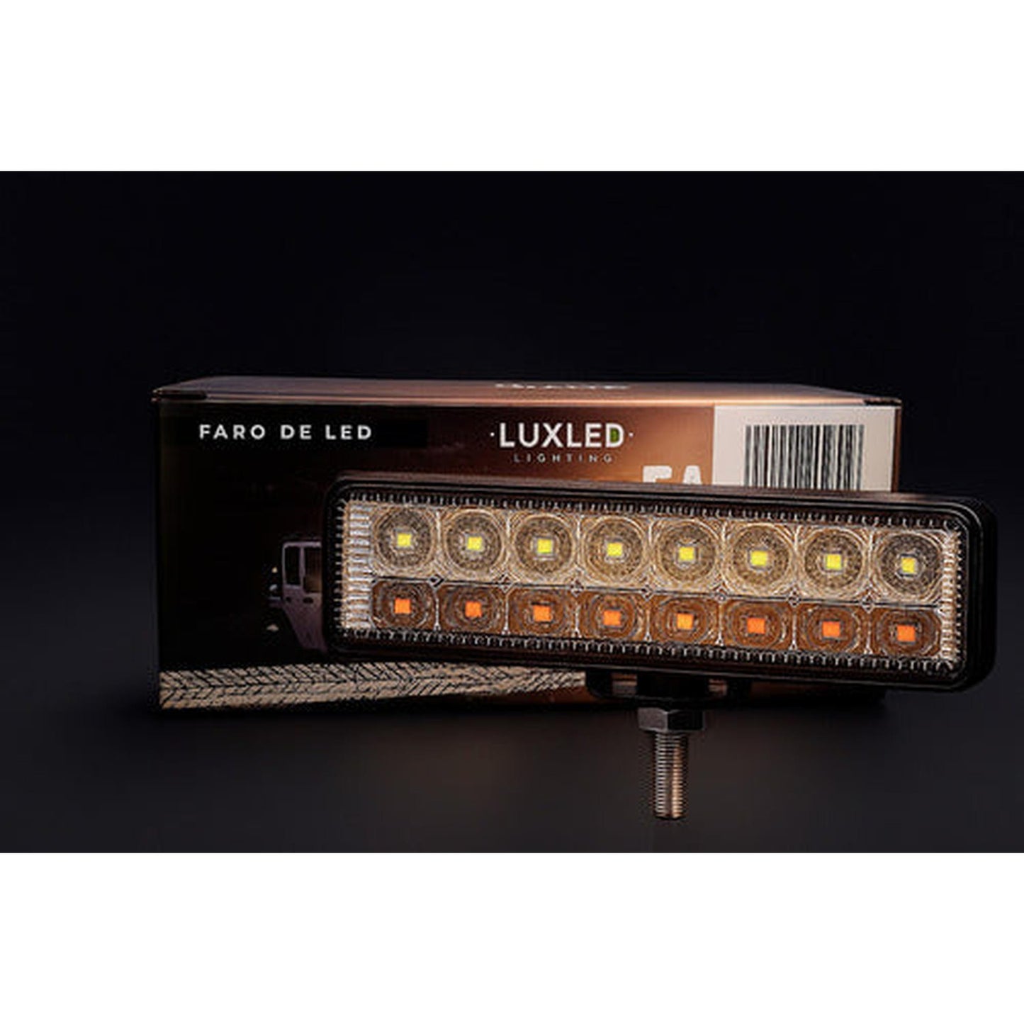 Luz Faro Barra Foco Neblinero 18 Led Blanco Ambar Auto 4x4