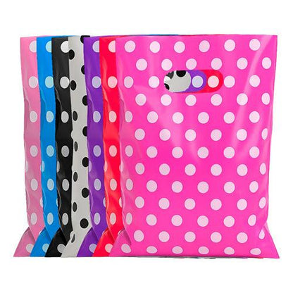 Pack 50 Bolsas Con Lunares Para Cumpleaños 20x30 Cm